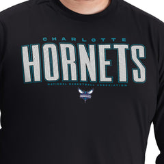 Black Charlotte Hornets G-III Sports by Carl Banks Adaptive Printed Mesh Effect Long Sleeve T-Shirt | NBA