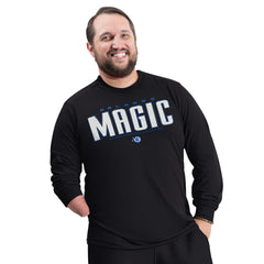 Black Orlando Magic G-III Sports by Carl Banks Adaptive Printed Mesh Effect Long Sleeve T-Shirt | NBA