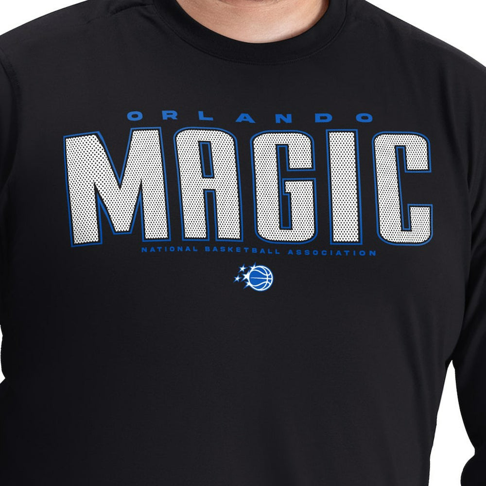 Black Orlando Magic G-III Sports by Carl Banks Adaptive Printed Mesh Effect Long Sleeve T-Shirt | NBA