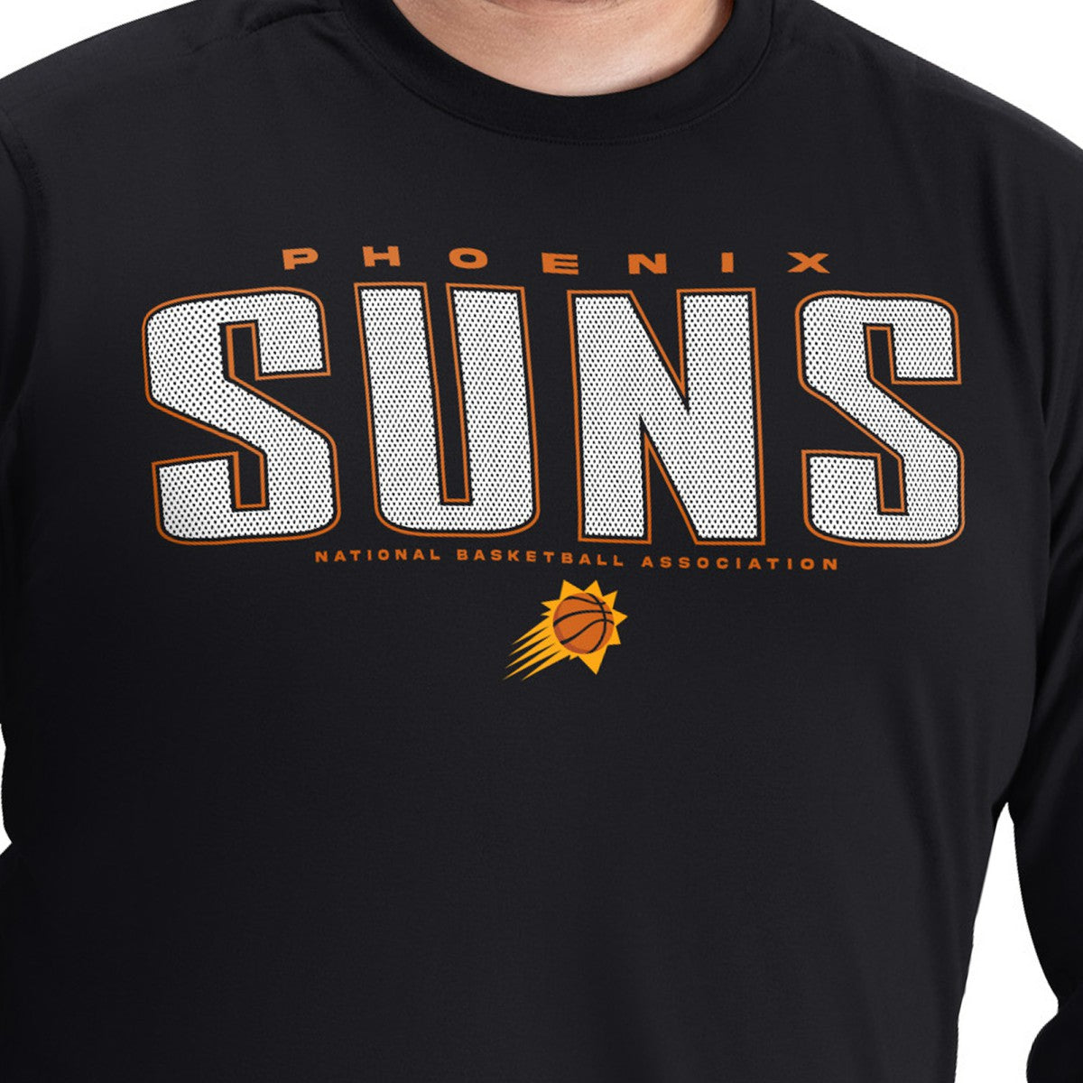 Black Phoenix Suns G-III Sports by Carl Banks Adaptive Printed Mesh Effect Long Sleeve T-Shirt | NBA