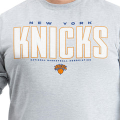 Gray New York Knicks G-III Sports by Carl Banks Adaptive Printed Mesh Effect Long Sleeve T-Shirt | NBA