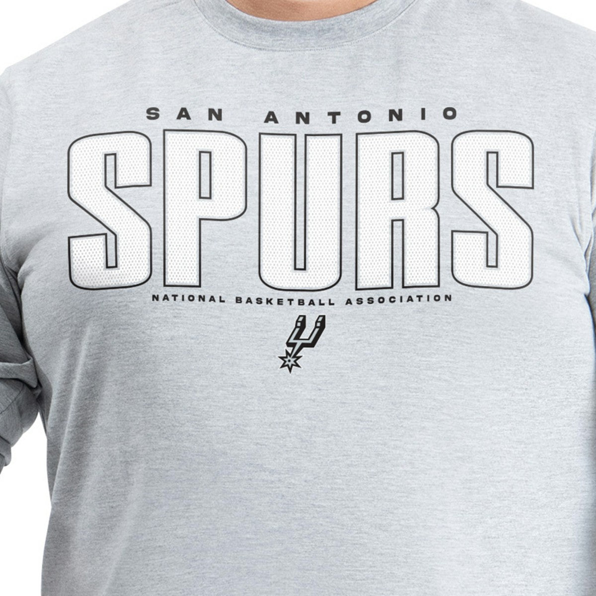 Gray San Antonio Spurs G-III Sports by Carl Banks Adaptive Printed Mesh Effect Long Sleeve T-Shirt | NBA