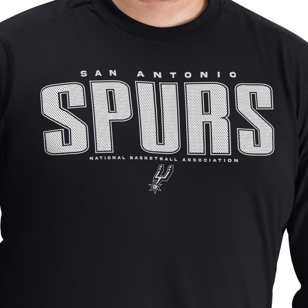 Black San Antonio Spurs G-III Sports by Carl Banks Adaptive Printed Mesh Effect Long Sleeve T-Shirt | NBA