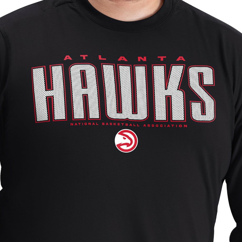 Black Atlanta Hawks G-III Sports by Carl Banks Adaptive Printed Mesh Effect Long Sleeve T-Shirt | NBA