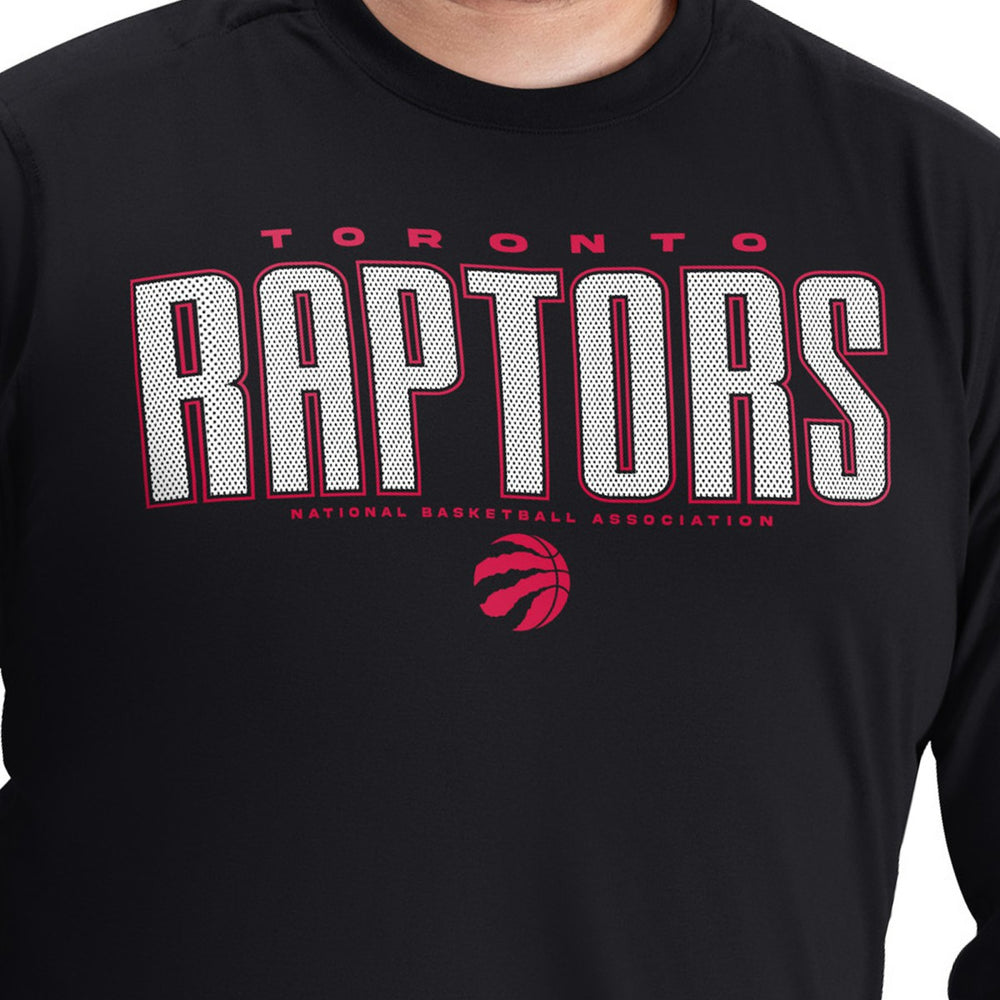 Black Toronto Raptors G-III Sports by Carl Banks Adaptive Printed Mesh Effect Long Sleeve T-Shirt | NBA