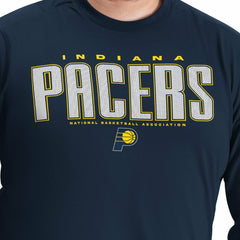 Navy Indiana Pacers G-III Sports by Carl Banks Adaptive Printed Mesh Effect Long Sleeve T-Shirt | NBA