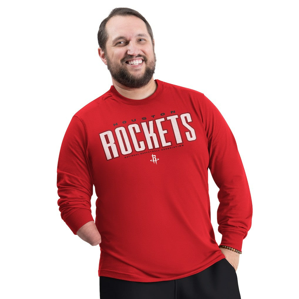 Red Houston Rockets G-III Sports by Carl Banks Adaptive Printed Mesh Effect Long Sleeve T-Shirt | NBA