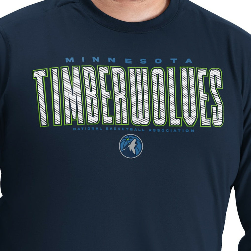 Navy Minnesota Timberwolves G-III Sports by Carl Banks Adaptive Printed Mesh Effect Long Sleeve T-Shirt | NBA