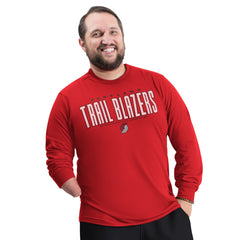 Red Portland Trail Blazers G-III Sports by Carl Banks Adaptive Printed Mesh Effect Long Sleeve T-Shirt | NBA