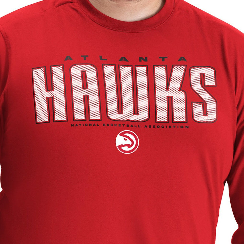Red Atlanta Hawks G-III Sports by Carl Banks Adaptive Printed Mesh Effect Long Sleeve T-Shirt | NBA