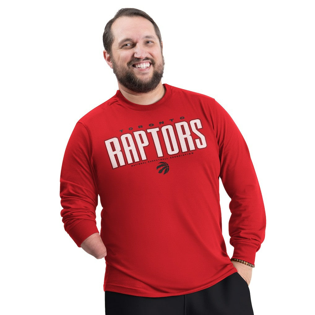 Red Toronto Raptors G-III Sports by Carl Banks Adaptive Printed Mesh Effect Long Sleeve T-Shirt | NBA