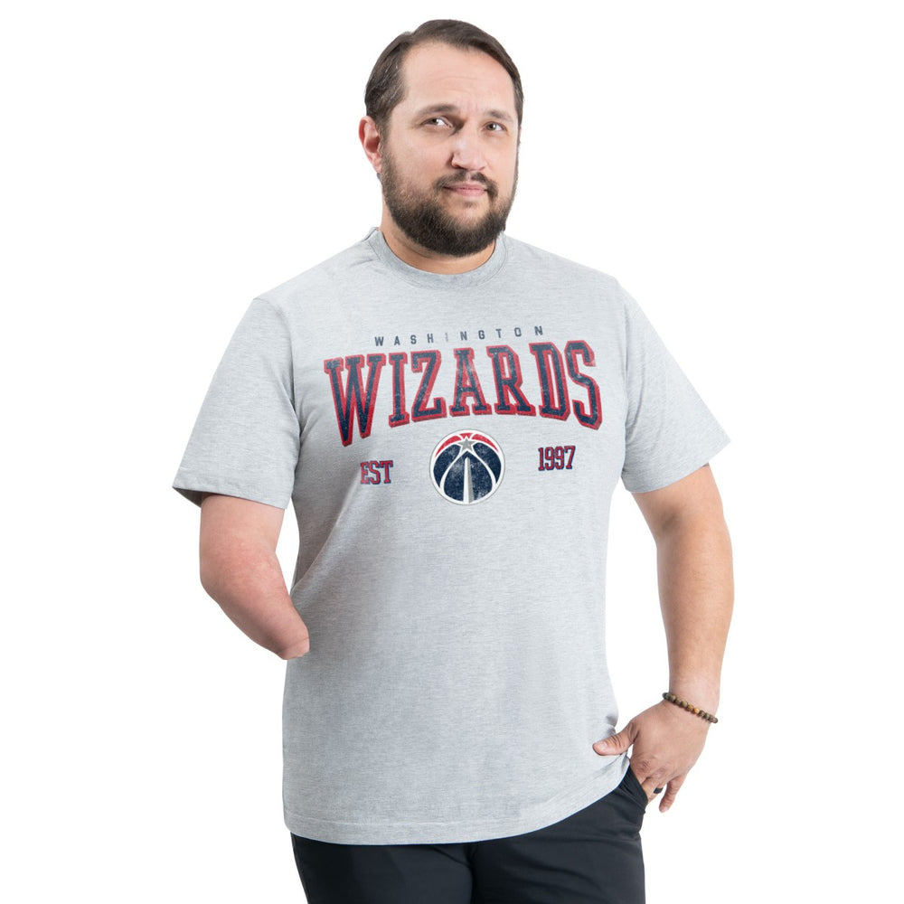 Gray Washington Wizards G-III Sports by Carl Banks Adaptive Classic Team Spirit Short Sleeve T-Shirt | NBA