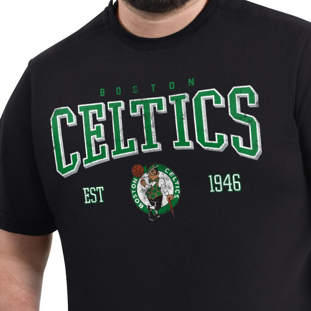 Black Boston Celtics G-III Sports by Carl Banks Adaptive Classic Team Spirit Short Sleeve T-Shirt | NBA