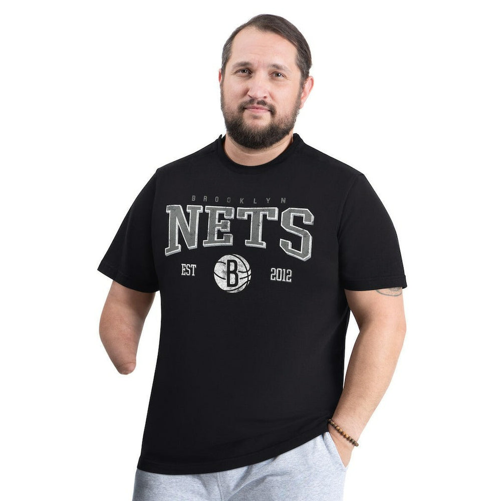 Black Brooklyn Nets G-III Sports by Carl Banks Adaptive Classic Team Spirit Short Sleeve T-Shirt | NBA