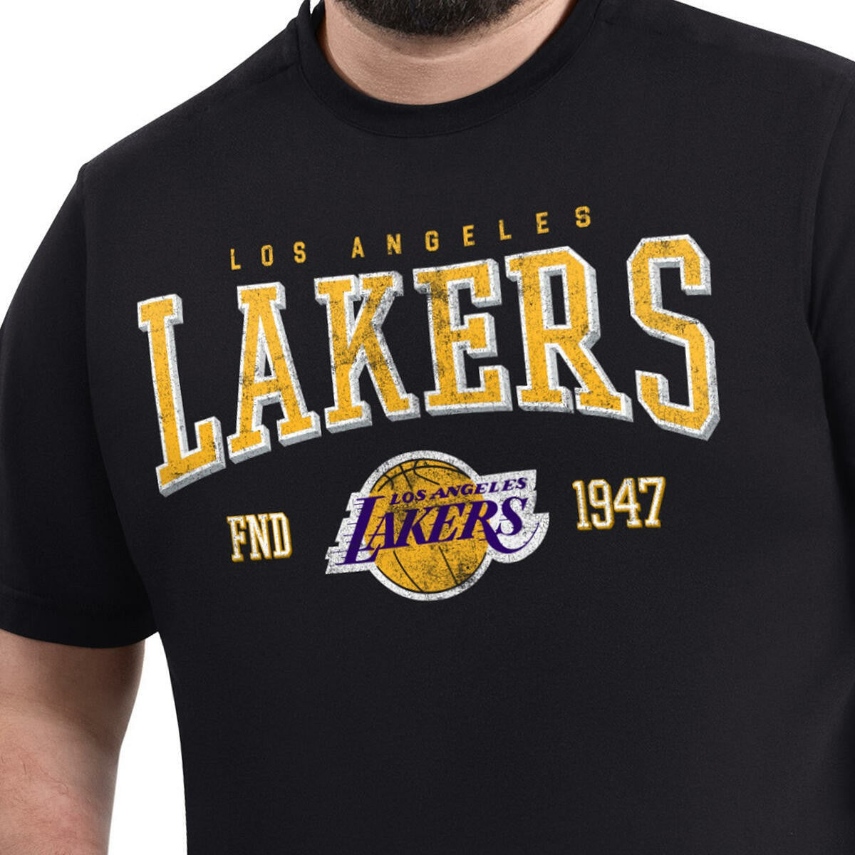 Black Los Angeles Lakers G-III Sports by Carl Banks Adaptive Classic Team Spirit Short Sleeve T-Shirt | NBA