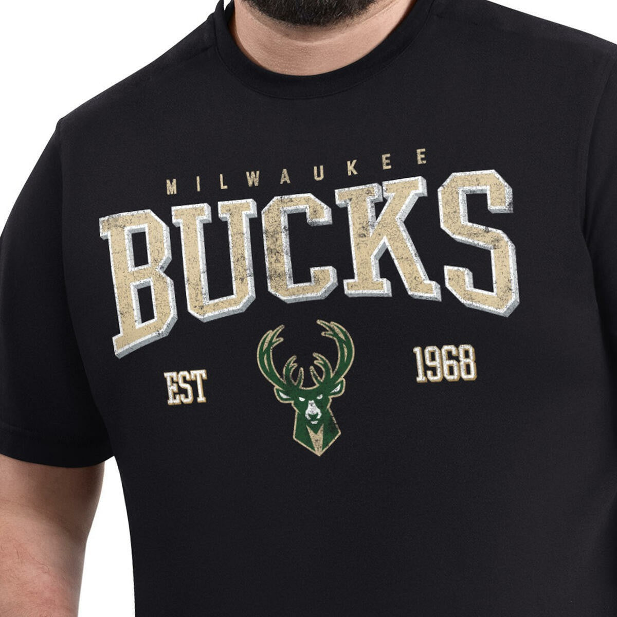 Black Milwaukee Bucks G-III Sports by Carl Banks Adaptive Classic Team Spirit Short Sleeve T-Shirt | NBA