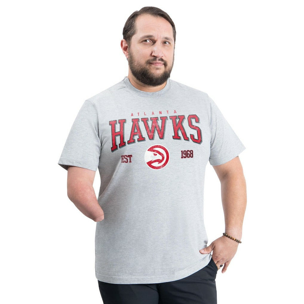 Gray Atlanta Hawks G-III Sports by Carl Banks Adaptive Classic Team Spirit Short Sleeve T-Shirt | NBA