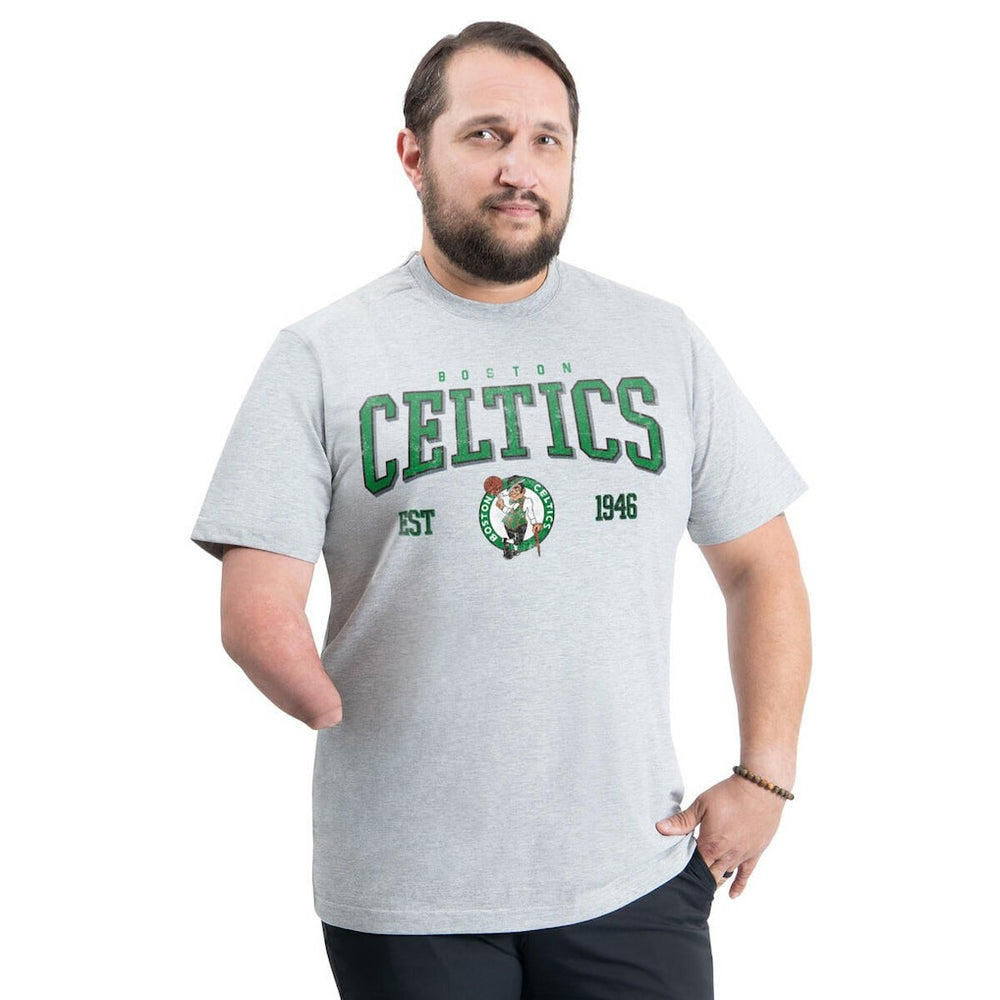 Gray Boston Celtics G-III Sports by Carl Banks Adaptive Classic Team Spirit Short Sleeve T-Shirt | NBA