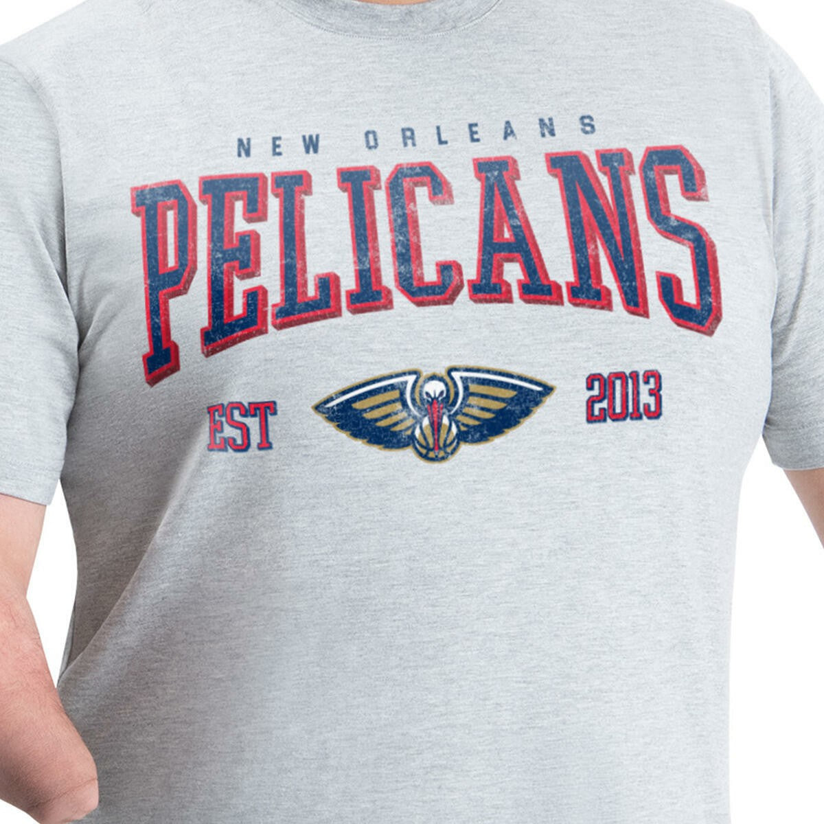 Gray New Orleans Pelicans G-III Sports by Carl Banks Adaptive Classic Team Spirit Short Sleeve T-Shirt | NBA