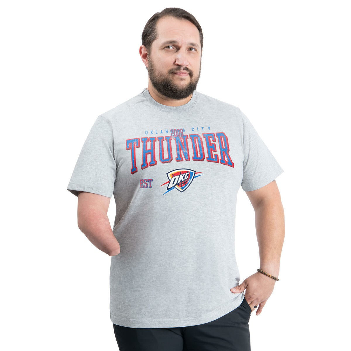 Gray Oklahoma City Thunder G-III Sports by Carl Banks Adaptive Classic Team Spirit Short Sleeve T-Shirt | NBA