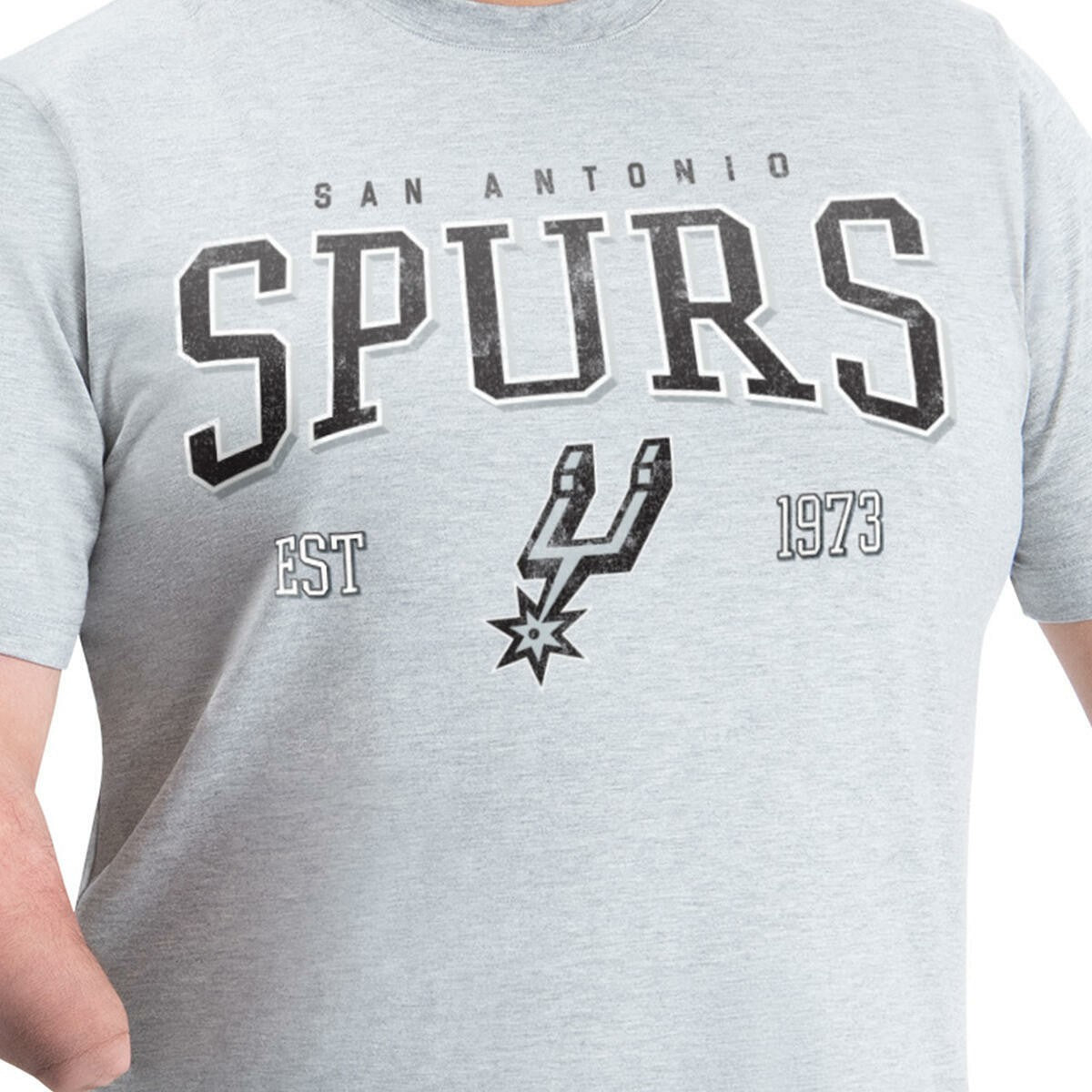 Gray San Antonio Spurs G-III Sports by Carl Banks Adaptive Classic Team Spirit Short Sleeve T-Shirt | NBA