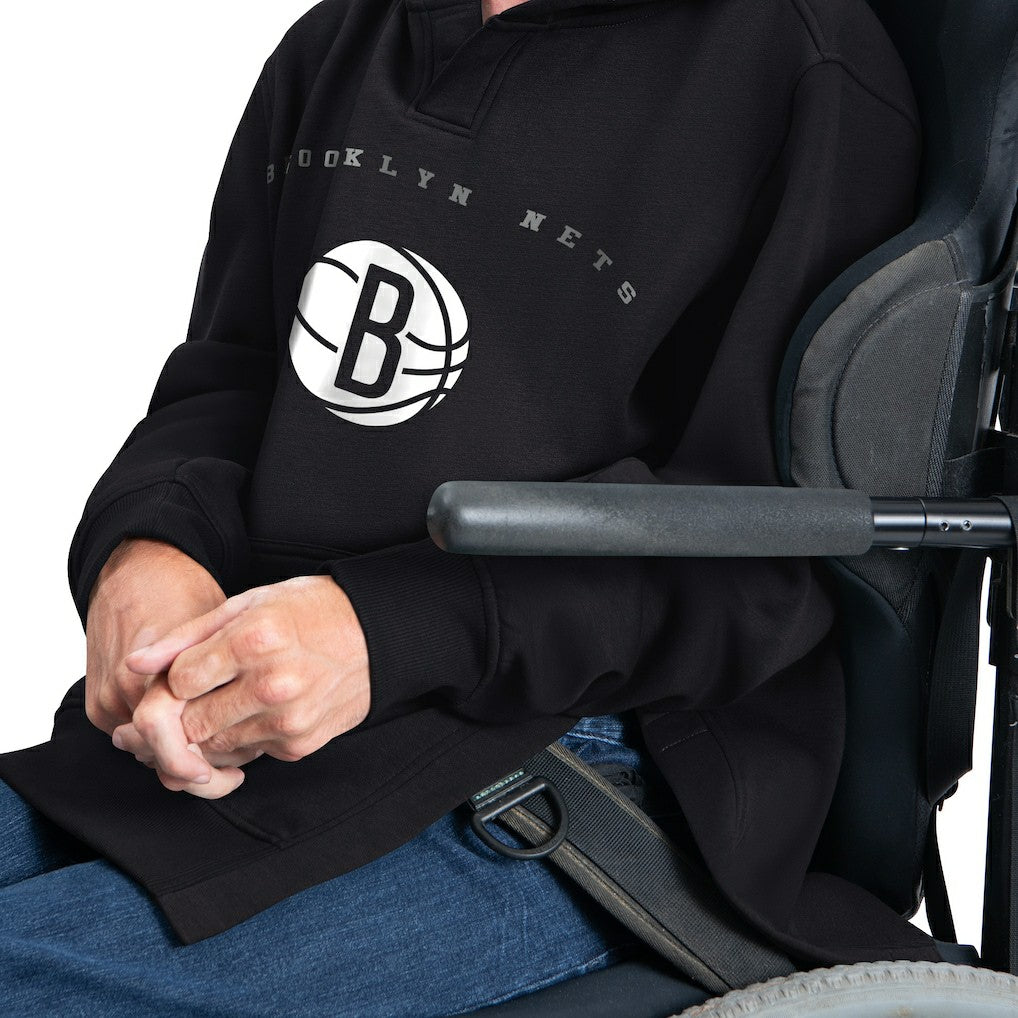 Black Brooklyn Nets G-III Sports by Carl Banks Adaptive Team Arc Fleece Hoodie | NBA