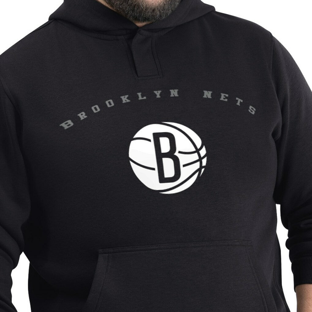 Black Brooklyn Nets G-III Sports by Carl Banks Adaptive Team Arc Fleece Hoodie | NBA