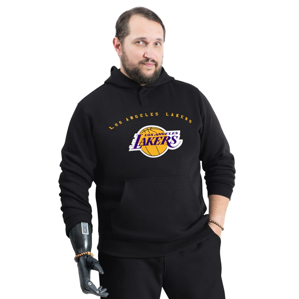 Black Los Angeles Lakers G-III Sports by Carl Banks Adaptive Team Arc Fleece Hoodie | NBA
