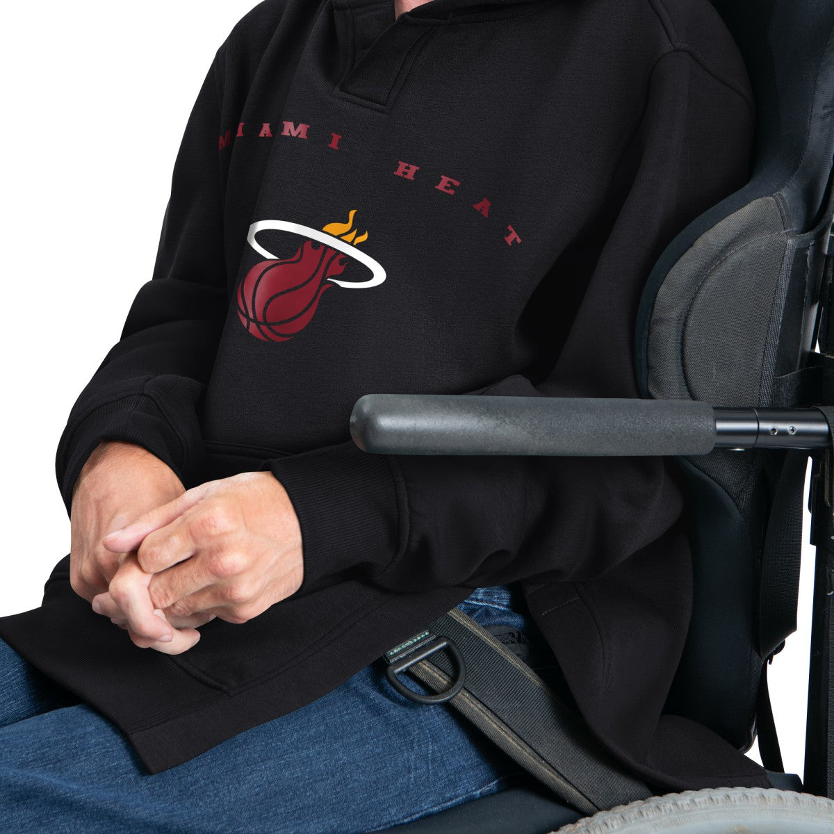 Black Miami Heat G-III Sports by Carl Banks Adaptive Team Arc Fleece Hoodie | NBA