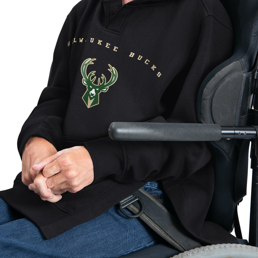 Black Milwaukee Bucks G-III Sports by Carl Banks Adaptive Team Arc Fleece Hoodie | NBA