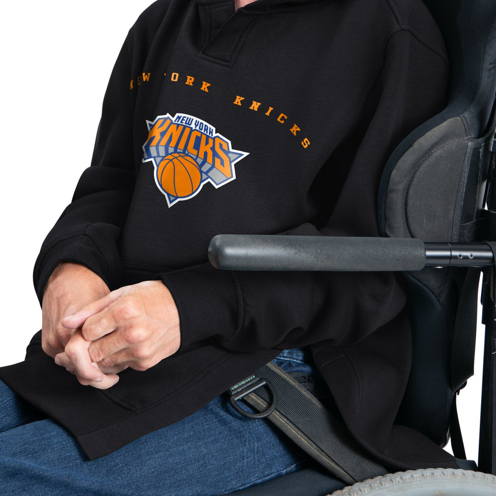 Black New York Knicks G-III Sports by Carl Banks Adaptive Team Arc Fleece Hoodie | NBA