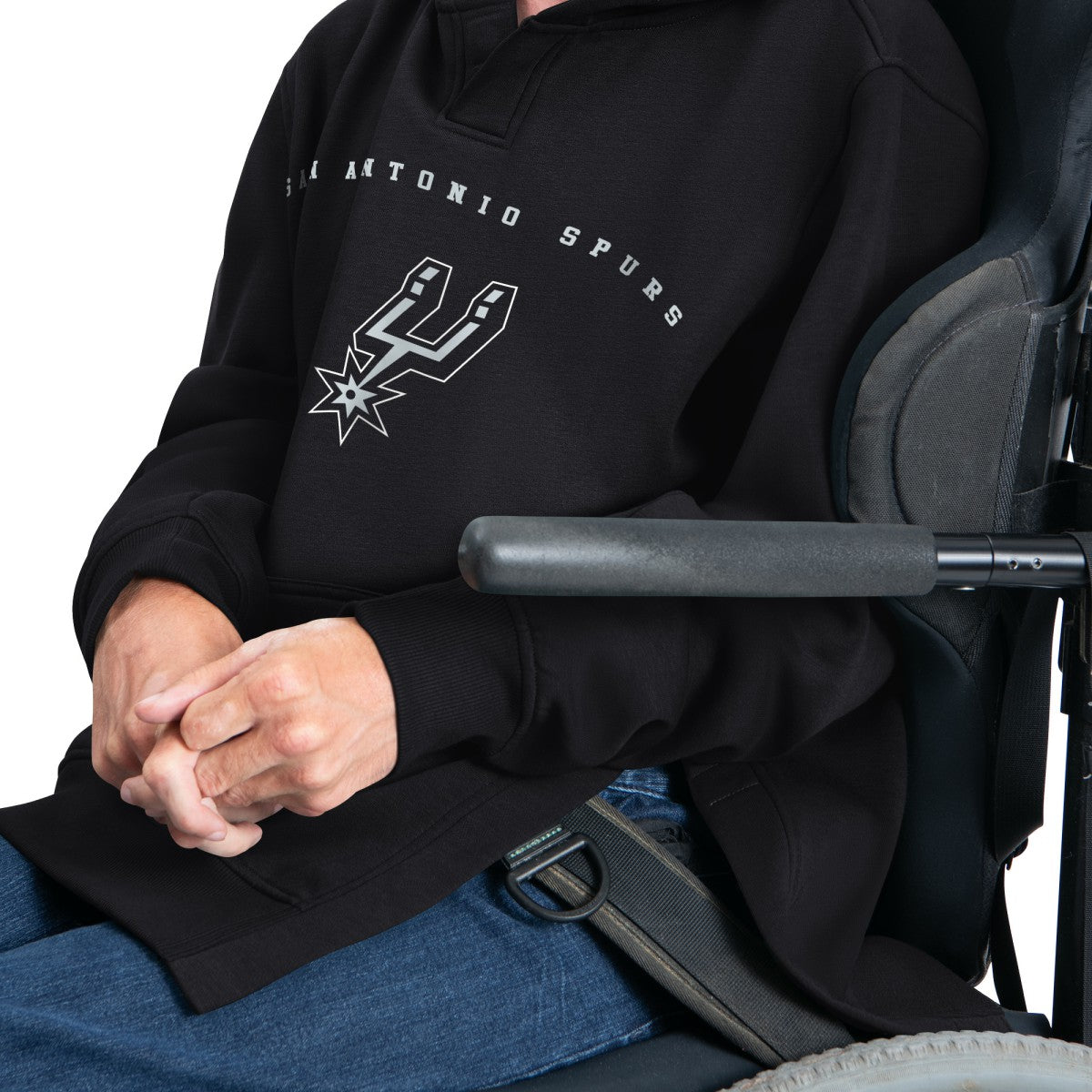 Black San Antonio Spurs G-III Sports by Carl Banks Adaptive Team Arc Fleece Hoodie | NBA