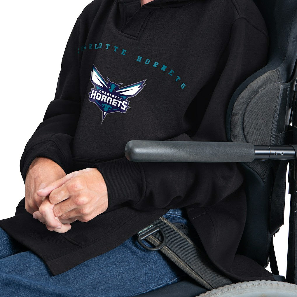 Black Charlotte Hornets G-III Sports by Carl Banks Adaptive Team Arc Fleece Hoodie | NBA