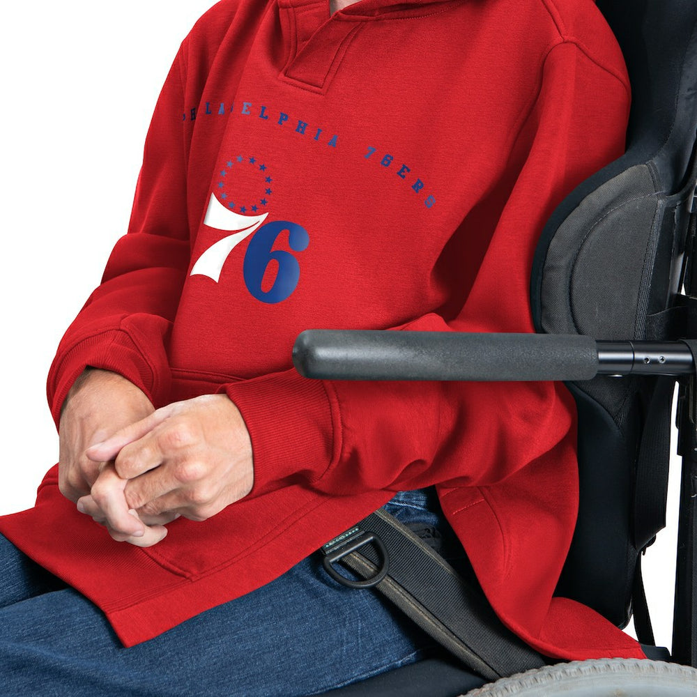 Red Philadelphia 76ers G-III Sports by Carl Banks Adaptive Team Arc Fleece Hoodie | NBA
