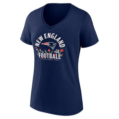 New England Patriots Drake Maye  Women's Floral Name & Number V-Neck T-Shirt | NFL New