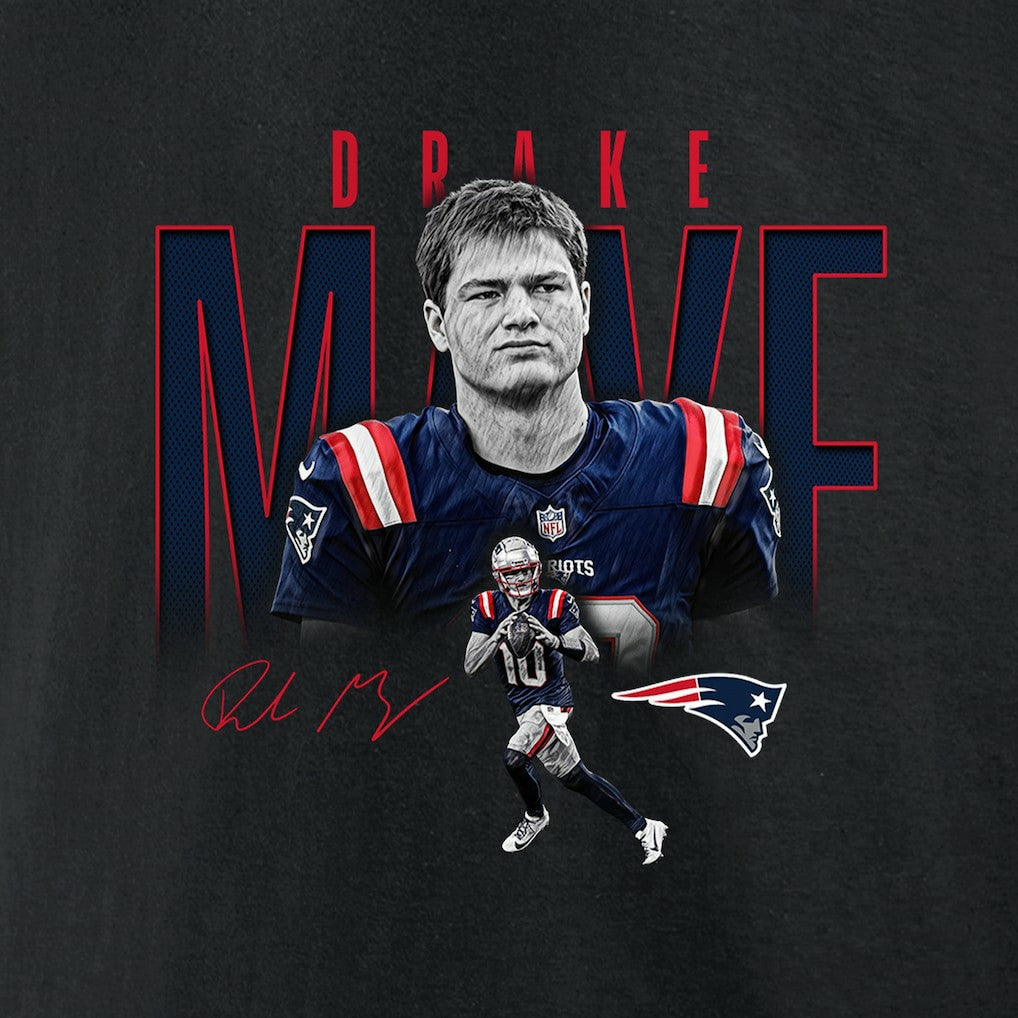 New England Patriots Drake Maye  Humble Shadow Player Graphic T-Shirt | NFL On sale