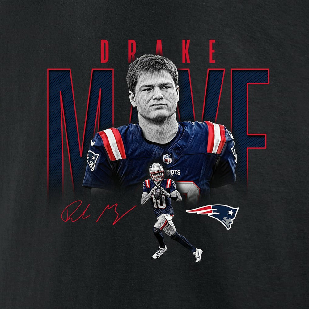 New England Patriots Drake Maye  Humble Shadow Player Graphic T-Shirt | NFL On sale
