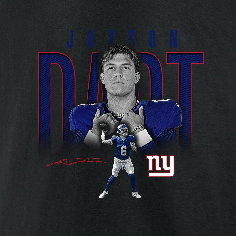 New York Giants Jaxson Dart  Humble Shadow Player Graphic T-Shirt | NFL US