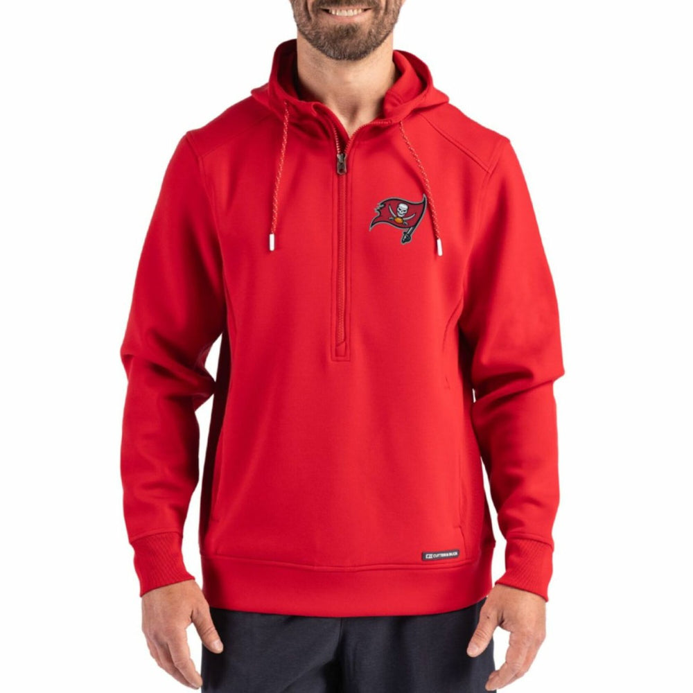 Tampa Bay Buccaneers Cutter & Buck Roam Eco Half-Zip Recycled Pullover Hoodie | NFL Sale