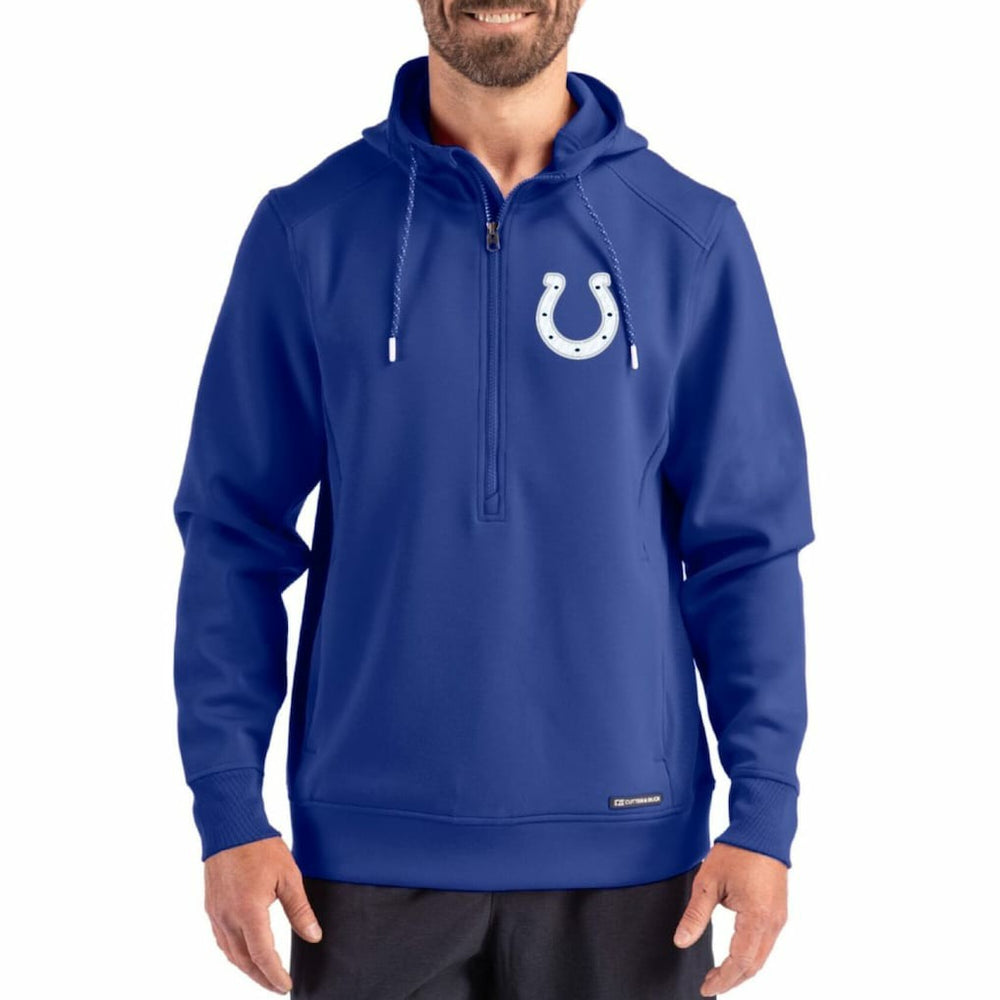 Indianapolis Colts Cutter & Buck Roam Eco Half-Zip Recycled Pullover Hoodie | NFL On sale