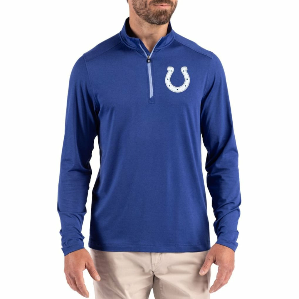 Indianapolis Colts Cutter & Buck Coastline Epic Comfort Recycled Quarter-Zip Pullover | NFL Sale