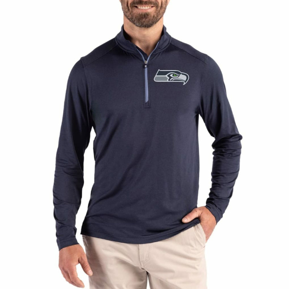 Seattle Seahawks Cutter & Buck Coastline Epic Comfort Recycled Quarter-Zip Pullover | NFL On sale