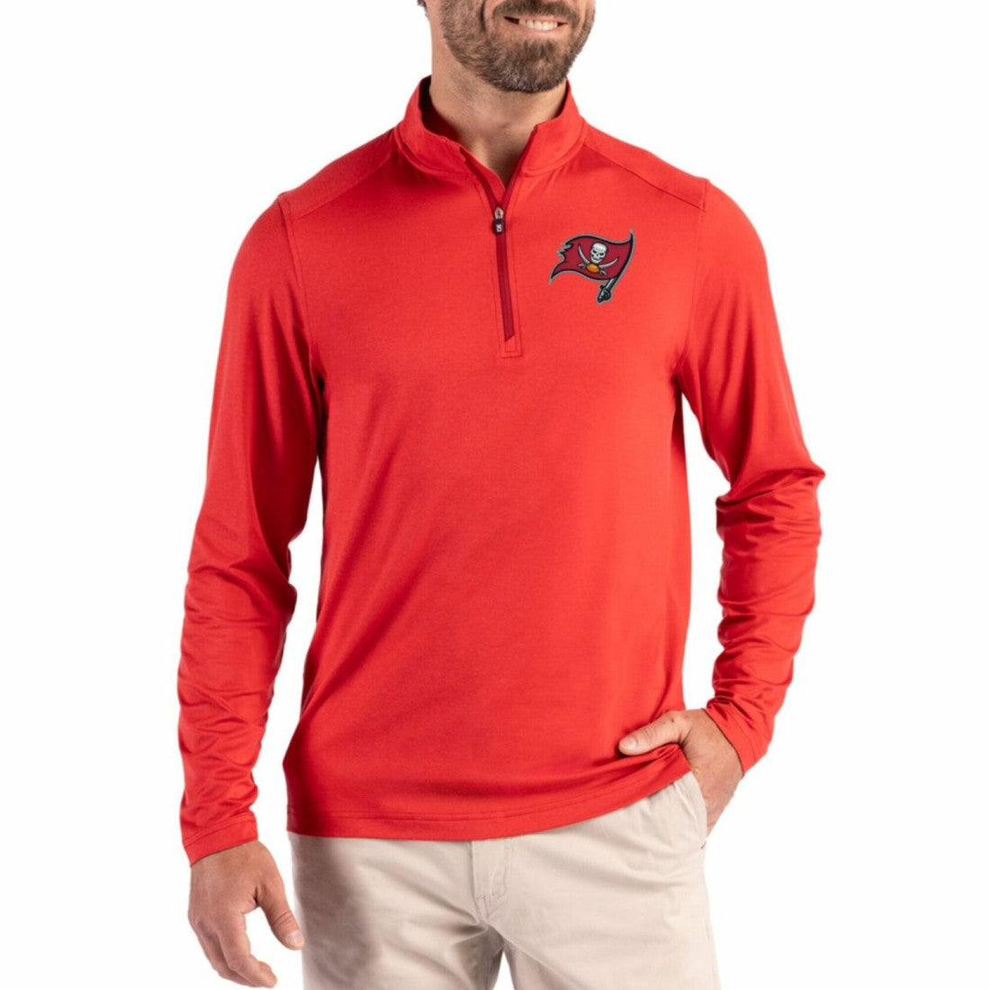 Tampa Bay Buccaneers Cutter & Buck Coastline Epic Comfort Recycled Quarter-Zip Pullover | NFL Sale