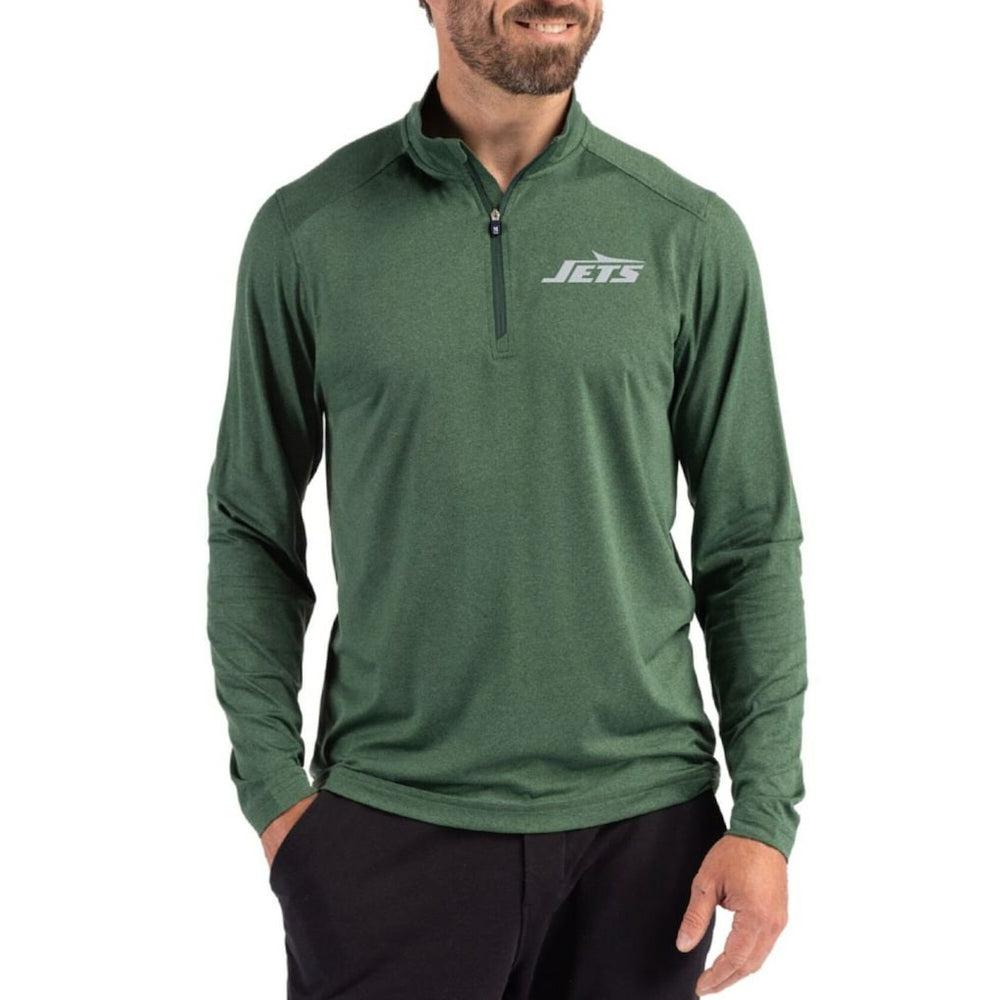 New York Jets Cutter & Buck Coastline Epic Comfort Recycled Quarter-Zip Pullover | NFL New