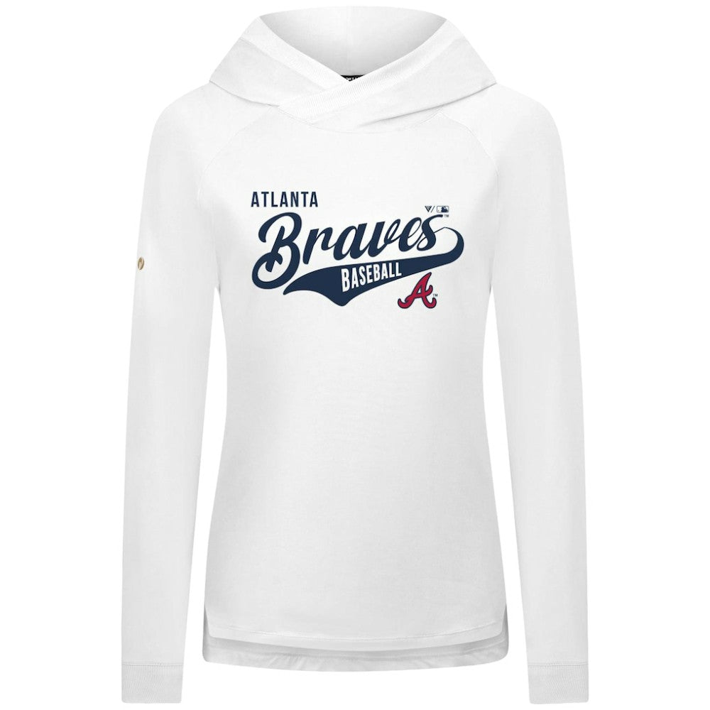 Atlanta Braves Levelwear Women's Slender Glide Raglan Hoodie - MLB Hoodies