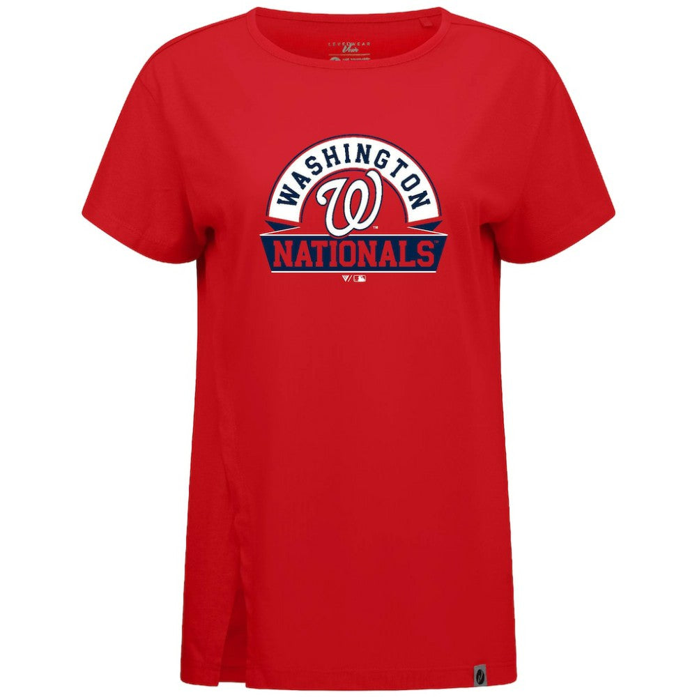 Washington Nationals Levelwear Women's Influx Banner Arch T-Shirt - MLB T-shirts