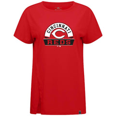 Cincinnati Reds Levelwear Women's Influx Banner Arch T-Shirt - MLB T-shirts