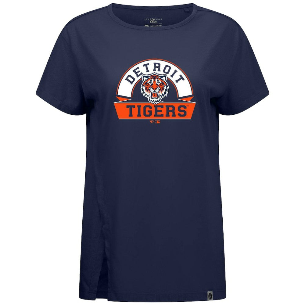 Detroit Tigers Levelwear Women's Influx Banner Arch T-Shirt - MLB T-shirts
