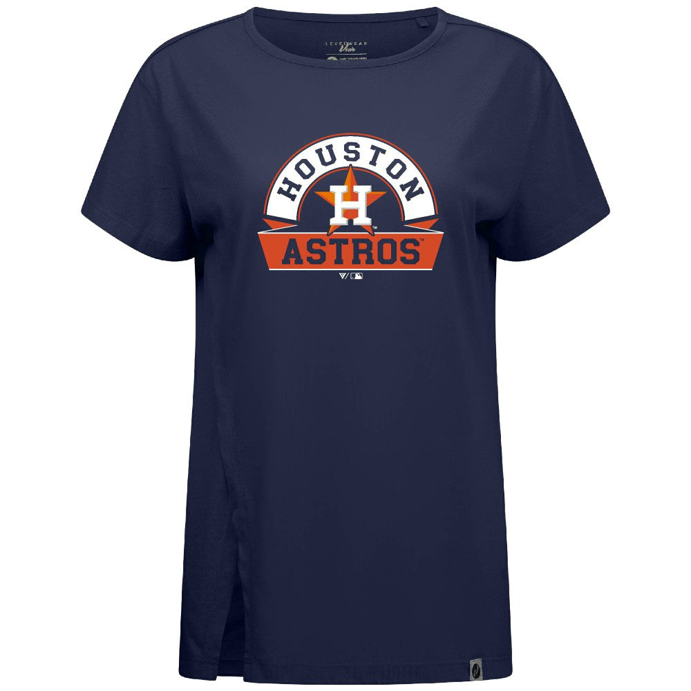 Houston Astros Levelwear Women's Influx Banner Arch T-Shirt - MLB T-shirts