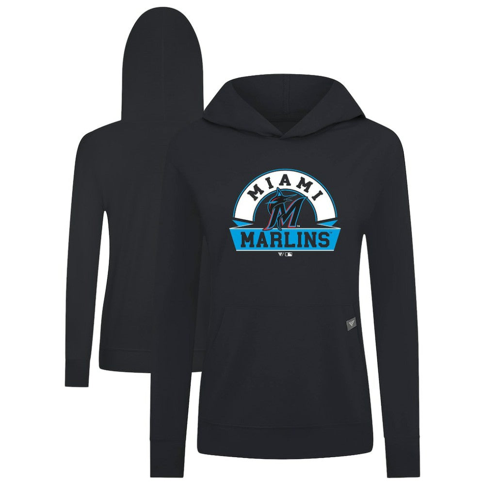 Miami Marlins Levelwear Women's Relay Banner Arch Long Sleeve T-Shirt Hoodie - MLB Hoodies